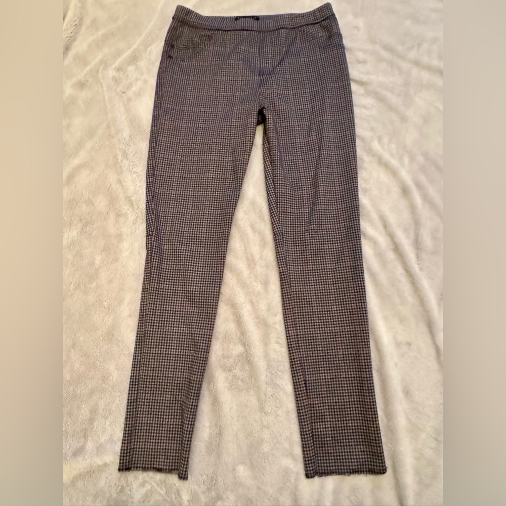 Sanctuary Pull-On‎ Plaid Pants L Blue Red White Stretch Work Casual Career